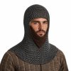 Crusader Armor Chainmail Coif, Mild Steel 9mm Riveted Rings, Reenactment Gear