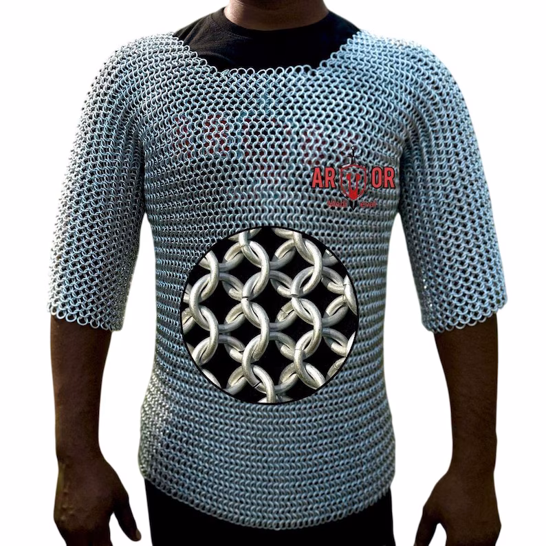 Medieval Aluminum Chainmail Shirt 10mm Butted Rings | Lightweight LARP & Cosplay Armor