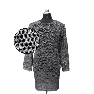 Round Riveted Aluminum Hauberk Shirt Long Sleeve Round Ring Dome Riveted ID 10mm