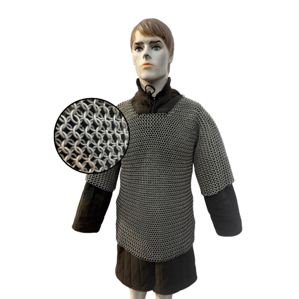 Butted Aluminum  Half-Sleeve Mail Shirt Haubergeon Chainmail Light Weight None Riveted 10mm 16gauge Anodized