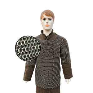 Chainmail Lightweight Half Sleeve Shirt from Butted Round Aluminium and Rubber Rings 10mm 16 Gauge