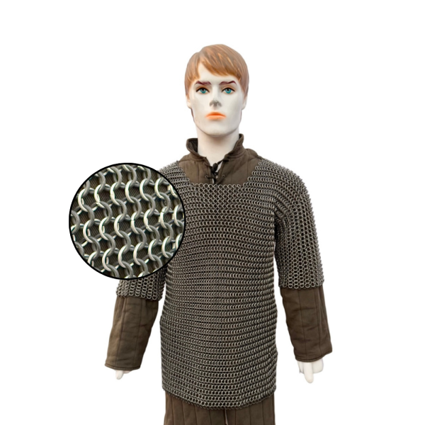 Chainmail Lightweight Half Sleeve Shirt from Butted Round Aluminium and Rubber Rings 10mm 16 Gauge