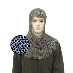 Wedge Riveted Coif Chainmail Mild Steel Round Ring With Flats Solid ALT ID 9mm
