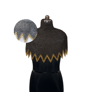 6mm Aventail Chainmail Mild Steel Flat Ring With Brass Dagged Dome Riveted With Solid ALT