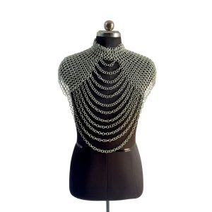Halloween Parties Cosplay Costumes for Women's and Girls Fantasy Collar Medieval Aluminium Chainmail Shoulder Cape  Adjustable with Draped Articlas Chains