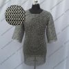 Medieval Chainmail Aluminum Haubergeon Shirt Round Ring Dome Riveted Half Sleeve with Solid ALT Natural id10mm 16 gauge