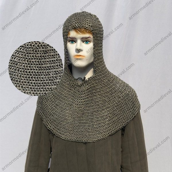 8mm Coif Dome Riveted Flat Rings Alternat Chainmail Mild Steel