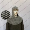 Medieval Chainmail Coif/Hood Aluminium Round Rings Dome Riveted With Solid Alternat ID 10 mm 16 Gauge