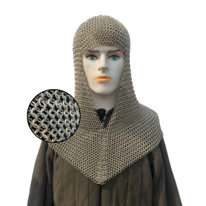 Medieval Chainmail Coif/ Hood Lightweight from Butted Round Aluminum Rings 10mm