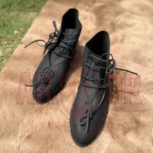 Medieval Black Leather Viking Boots  Historical Reconstruction Boots