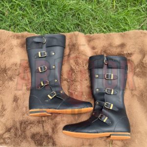 Handcrafted Authentic Early Medieval Leather Boots – Arantar Style with Buckles