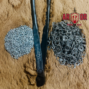 Chainmail Loose Ring with tool Mild Steel 8mm Round Ring, Rivets for Repair Maille