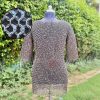 Chainmail Armor Mild Steel Haubergeon Shirt Round Ring Dome Riveted 10mm 16 gauge Zinc