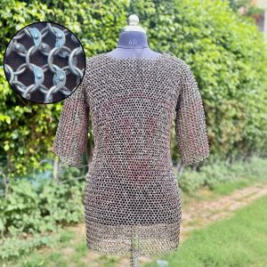 Chainmail Armor Mild Steel Haubergeon Shirt Round Ring Dome Riveted 10mm 16 gauge Zinc