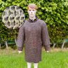 Stainless Steel Chainmail Haubergeon Shirt – 9mm 18 Gauge Flat Rings, Dome Riveted with Washer.