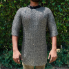 Chainmail Shirt Wedge Riveted 8mm | Mild Steel Half Sleeve | Medieval Armor LARP Costume | SCA