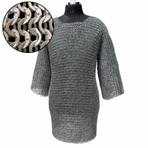 Chainmail Shirt, Medieval Aluminum Half Sleeve – 10mm Flat Ring | Anodized LARP Cosplay Armor,