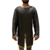 Chainmail Hauberk Shirt Riveted Mild Steel Flat Rings Black Finish with Brass Trim | Medieval Armor LARP SCA Costume