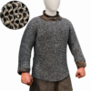Handmade Chainmail Shirt Mild Steel Round | LARP Armor Haubergeon | Reenactment Costume | SCA Combat Armor