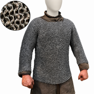Handmade Chainmail Shirt Mild Steel Round | LARP Armor Haubergeon | Reenactment Costume | SCA Combat Armor
