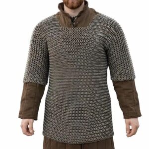 Lightweight Chainmail Half Sleeve Shirt – 10mm 16 Gauge Butted Round Aluminum & Rubber Rings