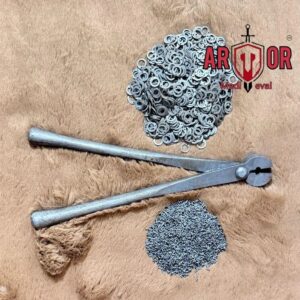 Chainmail Loose Rings with tool  – Mild Steel 7mm Flat Ring, Rivets for Repair Maille,