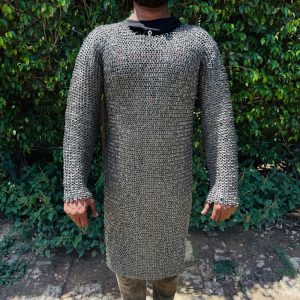 Chainmail Hauberk Shirt 9mm Mild Steel Round Medieval Armor | LARP Cosplay Costume | SCA Reenactment