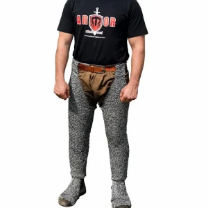 Chainmail Leggings Pair, 6mm Round Rings, Mild Steel, Medieval Armor Chausses | SCA LARP Reenactment,