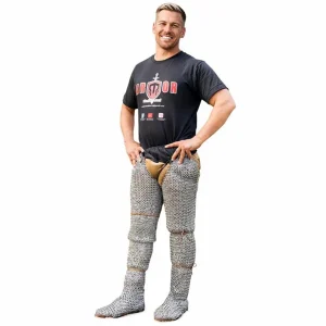 Medieval Chainmail Chausses 9mm Mild Steel | Riveted Leg Armor | LARP SCA Reenactment Costume,