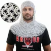 Aluminum Chainmail Coif 10mm 16G – Flat Ring Round Washer, Anodized Medieval Hood, LARP & Cosplay
