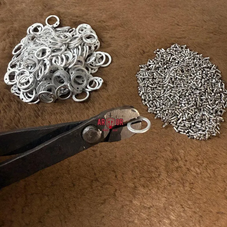 Chainmail Loose Rings Kit | Aluminum Flat Rings 10mm with Tool | DIY Repair | LARP Making,