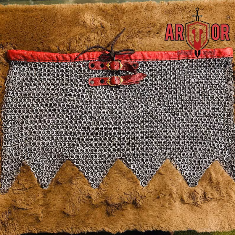 Chainmail Skirt, Mild Steel – 9mm Flat Ring, Medieval Armor Waist Guard, LARP & Cosplay Skirt,