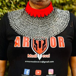 Chainmail Collar, Wedge Riveted – 8mm Mild Steel Medieval Gorget,