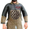 Chainmail Shirt Mild Steel Flat Ring with Solid Rings | Blackened Medieval Armor | LARP Reenactment