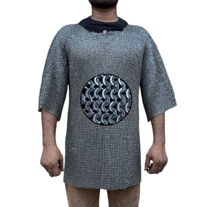 Chainmail Shirt 6mm Mild Steel Flat Ring Riveted LARP Armor Haubergeon Reenactment Costume,