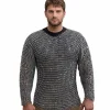 Medieval Chainmail Aluminum Shirt, 10mm Round Ring with Rubber, | LARP Armor | Half Sleeve Mail,