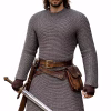 Medieval Chainmail Hauberk Shirt – Mild Steel Armor, 8mm Flat Rings, LARP SCA Reenactment Knight,