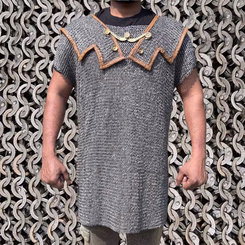 6mm Roman Lorica Hamata Chainmail Armor | Mild Steel Reenactment Armor | Historical Costume,